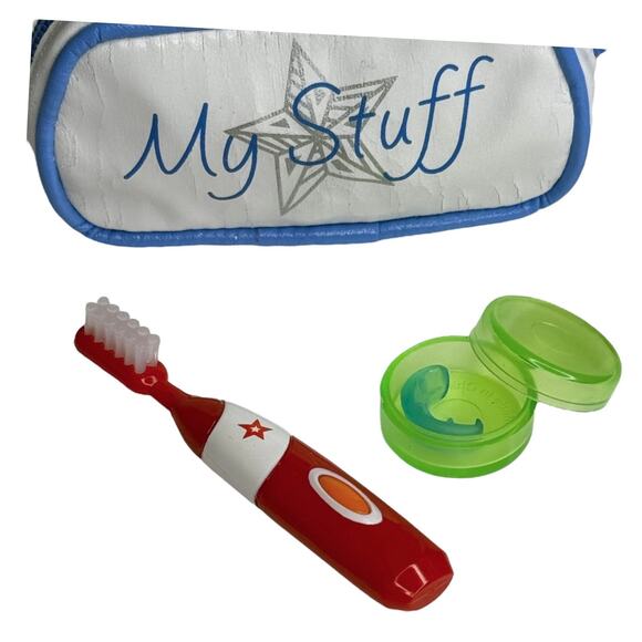 American Girl SLEEPOVER KIT Zip Duffle Toothbrush Retainer Doll Accessories Box - Picture 5 of 7